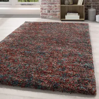 Flycarpets Lorium Vloerkleed - Terra / Blauw / Beige - Hoogpolig - 240x340 Cm