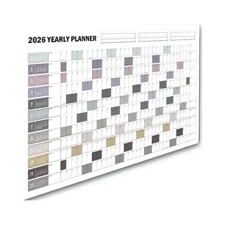 Huurdies Jaarplanner 2026 - 118x84cm (A0) - 135gms Gesatineerd Posterpapier