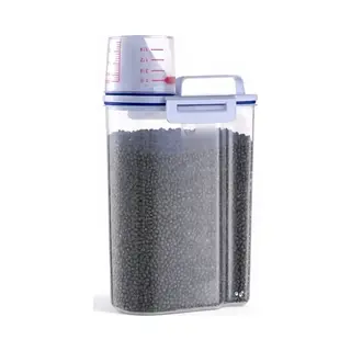 Pretty Paws Voercontainer 2L – Luchtdichte Voedselcontainer Met Maatbeker – Transparante Voerton Voor Hond & Kat – Bpa-vrije Opslagcontainer