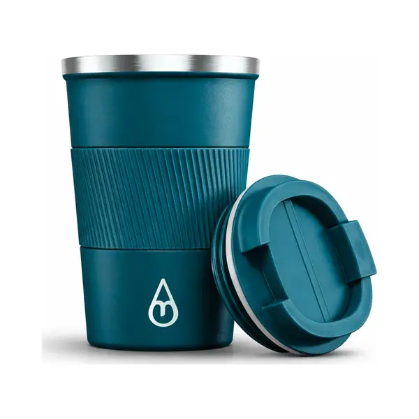 Motivai Rvs Thermosbeker To Go – 380ML – Lekvrij & Dubbelwandig – Koffiebeker Voor Onderweg – Bpa-vrij & Duurzaam – Blauw thumbnail