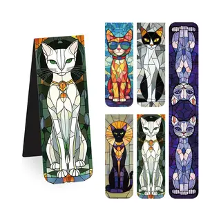 Viwado® 5-pack Magnetische Katten Boekenleggers – Stijlvolle Leesaccessoires Van Synthetisch Rubber – Kleurrijk Met Engelse Tekst – Duurzaam