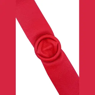 Borse in Pelle Rode Brede Leren Riem Ronde Gesp - Taille Riem - Leer Leder - Brede Dames Riemen Ceinturen - Rood