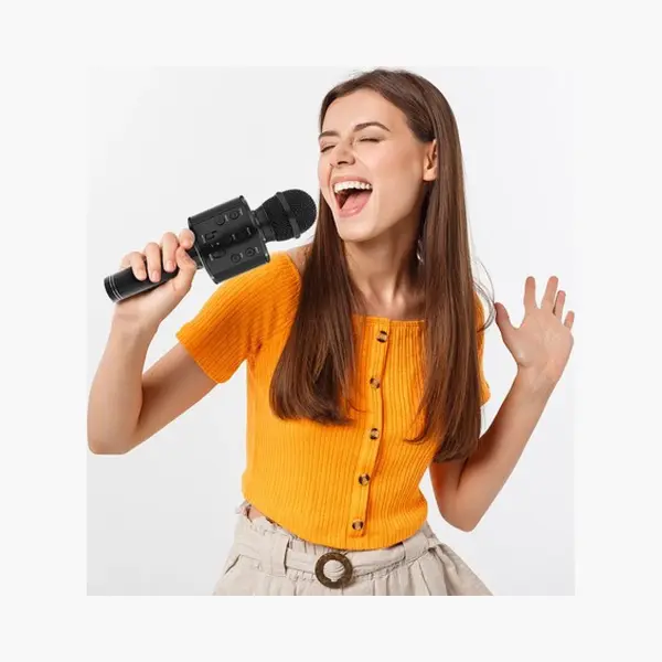 Izoxis Karaoke Microfoon Met Bluetooth Versie 4.0, Bas, Sopraan, Echo-telefoonconnectiviteit - Android / Ios-ingang, Aux, MicroSD, Draadloos, Kado Tip, Zang- thumbnail