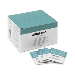 Aurisano Hearing Aid Cleaning Wipes - 100 Moist Wipes - Large Size For 2 Hearing Devices - Removes Dirt And Earwax - Individually Wrapped - Md
