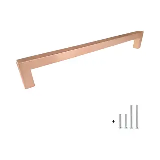 Hoexs Handgreep Rose Goud – 236mm | Hartafstand 224mm – Luxe Meubelgreep Rosé Gold – Handgreep Incl. 2 Boutlengtes