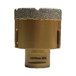 Perfect Results Diamantboor-Droog-50mm-50-mm-M14-Tegelboor-Wax-Gekoeld-Gatzaag-Diamant- (Voor-Op-Haakse-Slijper)
