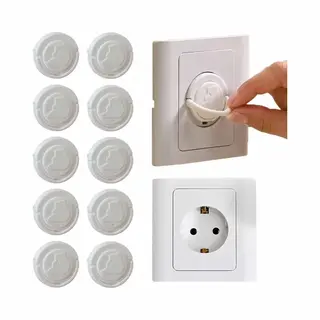 10x Baby Veiligheid Stopcontactbeschermers - Anti-elektrische Schok - Kindveilige Stopcontact Covers - Europese Standaard - Wit