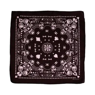 S.y.w Bandana / Doek - Skulls & Kaartspel Symbolen - Zwart/Wit - Katoen - 50x50cm