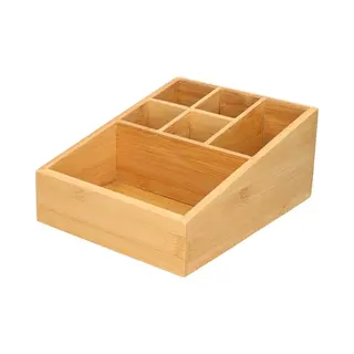 Opbergbakje - (S) - Bamboe - Organizer - Bamboe Bakje - 21x17x9 Cm - Make-up Bakje - Pennenbakje