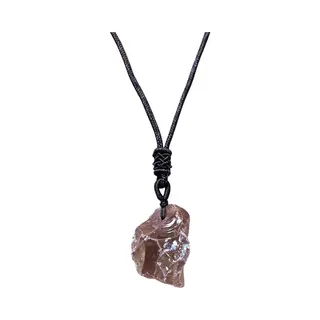 Geen, merk Ruwe Rookkwarts Hanger Met Verstelbare Ketting