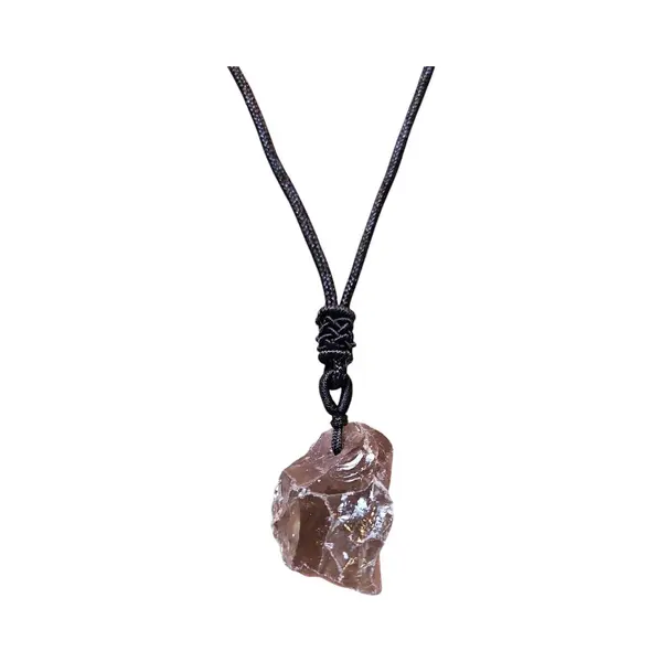 Geen, merk Ruwe Rookkwarts Hanger Met Verstelbare Ketting thumbnail