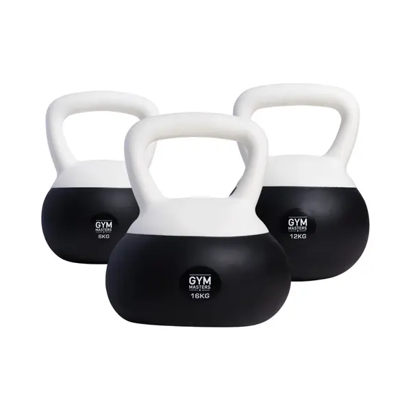 Gym Masters Zachte Kettlebell Set – 6, 12 & 16 Kg – Fitness Gewicht Voor Thuis & Sportschool – Krachttraining & Cardio – Anti-Beschadiging thumbnail