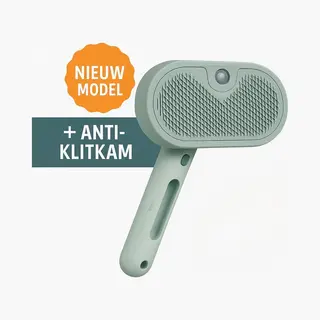 Myni Stoomborstel Voor Hond & Kat – 2-in-1 Verzorgingsborstel Met Anti-KlitKam – Zacht Voor De Huid – Vachtverzorging Huisdier