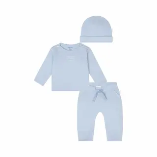 Noppies - Jongens Kledingset - 3delig - Broek Naupli - Shirt Neisse - Muts Nimbin Lichtblauw - Maat 62