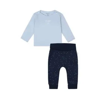 Noppies - Kledingset - 2 Delig - Broek Nicea Donkerblauw - Shirt Neisse Lichtblauw - Maat 62