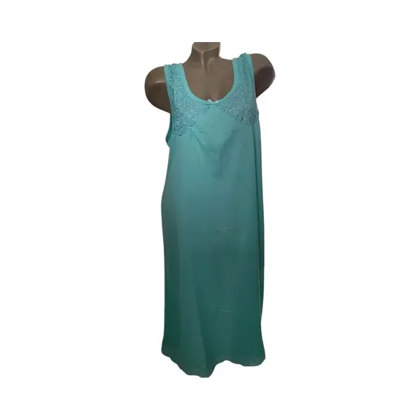 Dames Katoenen Mouwloos Nachthemd 0903 Xl Mintgroen thumbnail