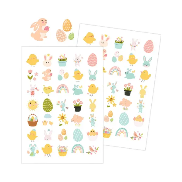 Allemaalstickersenzo Paasstickers – 70 Stickers – 2 Stickervellen – Pasen Knutselen - Stickers Pasen thumbnail
