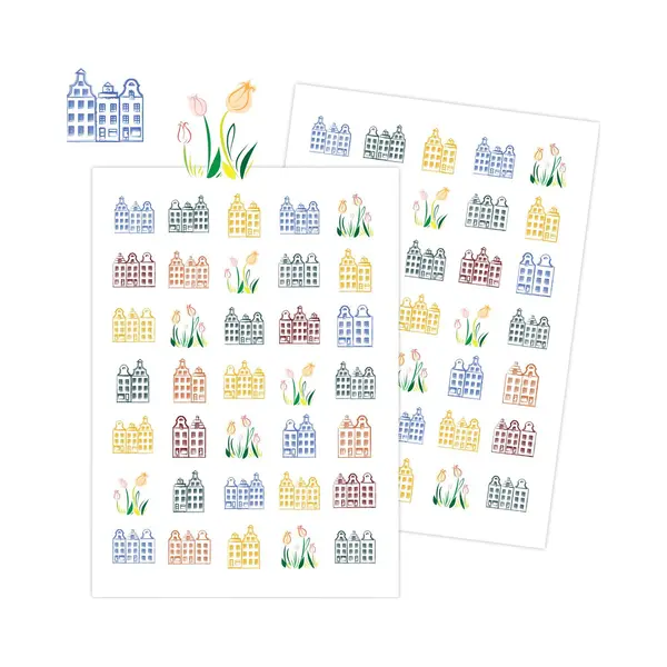 Allemaalstickersenzo Tulpen Stickers – 2 Grote Stickervellen - 70 Stickers thumbnail