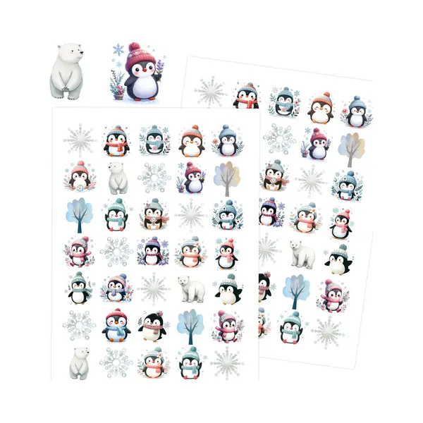 Allemaalstickersenzo Winter Stickers - 2 Stickervellen - 70 Winter Plezier Stickers - Stickers Voor Kinderen thumbnail