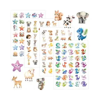 Allemaalstickersenzo 4 Grote Stickervellen Dieren - Stickers Voor Kinderen - Dieren Stickers