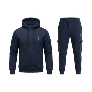 Hitman - Trainingspak Heren - Joggingpak Heren - Sportkleding Heren - Cadeau Voor Man - Cargo Stijl - 7 Zakken - Katoen - Donker Blauw - Maat S