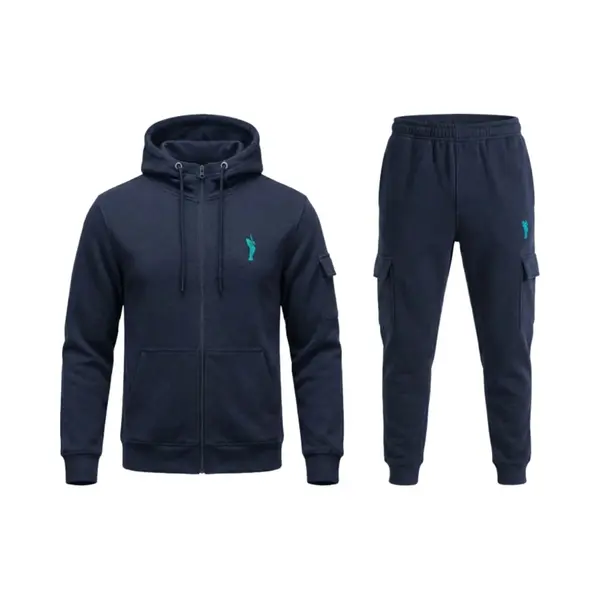 Hitman - Trainingspak Heren - Joggingpak Heren - Sportkleding Heren - Cadeau Voor Man - Cargo Stijl - 7 Zakken - Katoen - Donker Blauw - Maat S thumbnail
