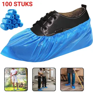 100 Stuks Wegwerp Waterdichte Overschoenen – Plastic Antislip Voetbeschermers – Pe Indoor Schoenovertrek – Hygiënisch En Gewatteerd Voor Bezoek