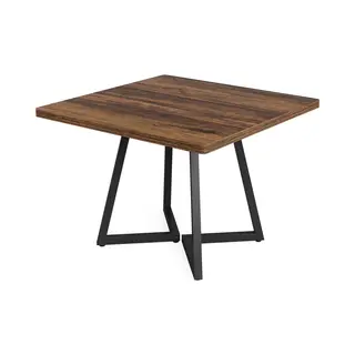 Rm Store® - Vierkante Eettafel - Industriële Tafel - Houten Keukentafel - 4 Personen - Metalen Onderstel - Eetkamer - 80 X 80 X 75 Cm.