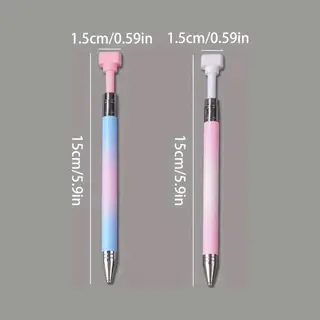 Diamond Painting Pen Met Wax Met 1 Navulling - Roze/wit - Diamond Painting By Wietske