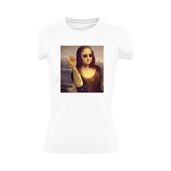 Sol's Mona Lisa Zout Dames T-shirt - Museum - Schilderij - Kok - Keuken - Shirt thumbnail