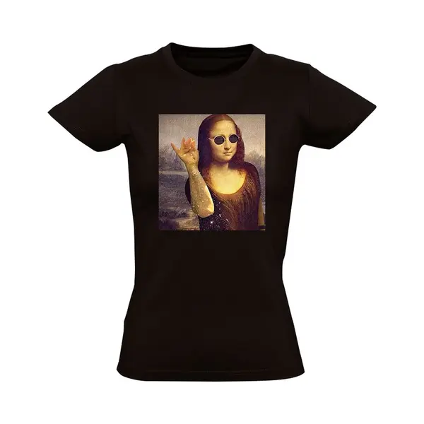 Sol's Mona Lisa Zout Dames T-shirt - Museum - Schilderij - Kok - Keuken - Shirt thumbnail