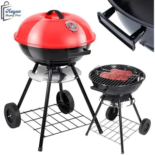 aayan Ronde Houtskool Barbecue Met Deksel & Wieltjes – Vergrendelbaar & Draagbaar! Bbq Grill - Barbecues - Barbecue Accessoires - Barbecue Houtskool -