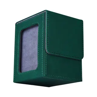 Mtg Deck Holder Met Venster - Opbergdoos Voor 120+ Sleeved Trading Cards - Magic Tcg Commander Deck Box (Donkergroen)