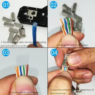 RJ45 Coupler, 3 Pack Outdoor Ethernet Connectors, Female To Female + 6 Pcs Crystal Heads, With Shielded Network Extender For Cat.6E/Cat.6/Cat.5E/Cat.5