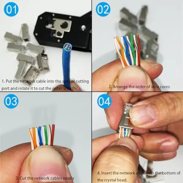 RJ45 Coupler, 3 Pack Outdoor Ethernet Connectors, Female To Female + 6 Pcs Crystal Heads, With Shielded Network Extender For Cat.6E/Cat.6/Cat.5E/Cat.5 thumbnail
