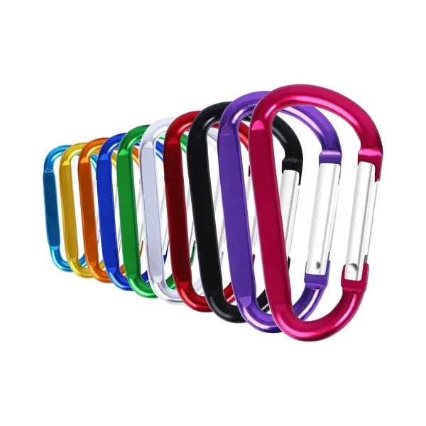 Karabijnhaak - 10 Stuks - Metalen Karabijnhaken - Robuust - Musketonhaak - Aluminium - Multikleur - Musketonhaak Voor Volwassenen - D-karabijnhaak - thumbnail