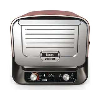 Ninja OO101EU Barbecue & Grill Elektrisch + Holzkohle Schwarz, Rot, Silber 2400 W