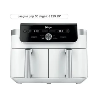 Ninja Dualzone Airfryer Xxl - Dubbele Lades - 9, 5 Liter In Wit | DZ901EUWH | Van SharkNinja