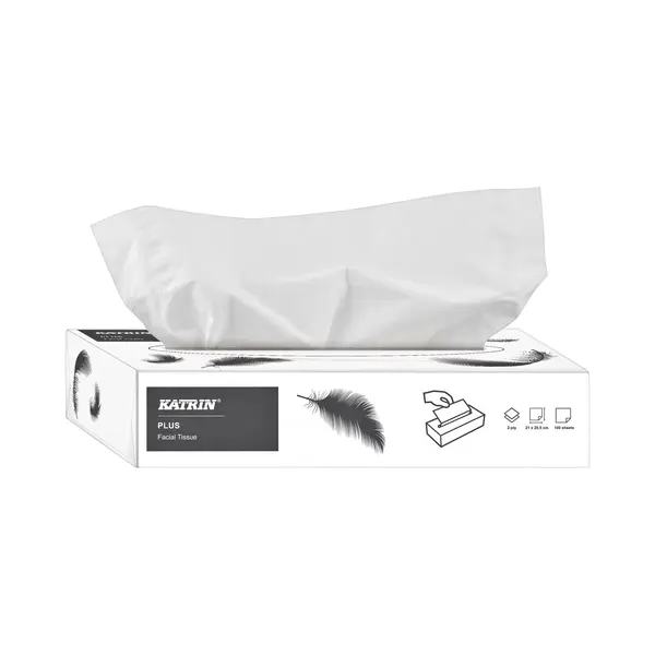 Katrin facial tissues, 2-laags, doos van 100 vellen Wit Papier 100 stuk(s) thumbnail