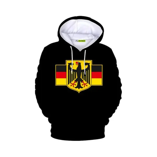 Picontshirt 100% Baumwolle Deutschland Flagge Kapuzenpullover Für Herren Hoodie Schwarz Pullover L thumbnail