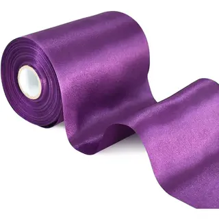 Sander Shop 4 "Breed Paars Effen Satijn Lint 25 Yards Kleur Polyester Stof Linten Voor Stoel Ceintuurs Bruiloft Verjaardag Feestdecoratie