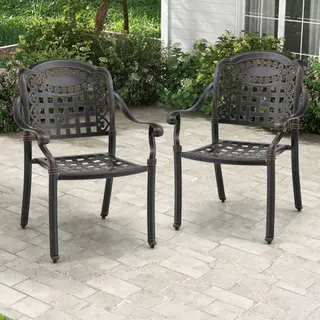 Costway NP11299CP-2 outdoor chair Lounge Flat seat Cast aluminium Bronze