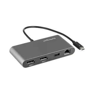 StarTech.com Thunderbolt 3 Mini Dock - Portable Dual Monitor Docking Station with Dp 4K 60Hz, 1x Usb-A Hub (Usb 3.0/5 Gbps), GbE - 11in/28cm Cable - TB3 Multiport Adapter - Mac/Windows