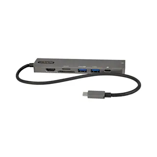 StarTech.com Usb C Multiport Adapter - Usb-C naar 4K 60Hz Hdmi 2.0, 100W Power Delivery Pass-through, Sd/MicroSD, 2-Port Usb 3.0 Hub, GbE - Usb Type-C Mini Dock - Lange (30cm) Kabel