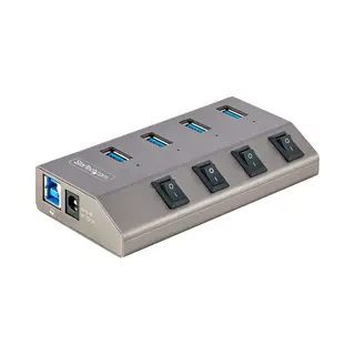 StarTech.com 4-Port Self-Powered Usb-C Hub with Individual On/Off Switches, Usb 3.0 5Gbps Expansion Hub w/Power Supply, Desktop/Laptop Usb-C to Usb-A Hub, Usb Type C Hub w/Bc 1.2