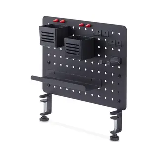 StarTech.com Stalen Gereedschapsbord met Accessoires, 42 x 32cm, Werkplaatsinrichting met Klembevestiging, Bureau Opbergsysteem, Zwart