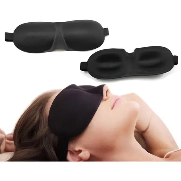 Zwarte Luxe Slaapmasker 3D - Nieuwste Collectie thumbnail