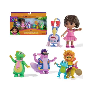 Spin Master Dora, Cadeaupakket Vrolijke vrienden met Dora, Boots, Tico, Isa en het Fiësta Trio, speelgoedfiguren