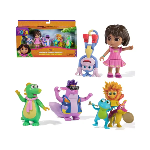 Spin Master Dora, Cadeaupakket Vrolijke vrienden met Dora, Boots, Tico, Isa en het Fiësta Trio, speelgoedfiguren thumbnail