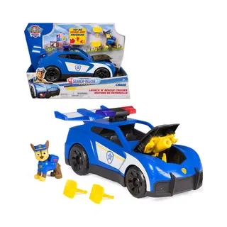 Spin Master Paw Patrol - Opsporing en Redding - Chase Politieauto - Met figuur, licht, geluid & 2 projectielen - Speelgoedvoertuigen